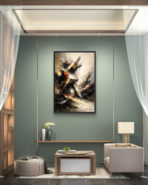 Abstract Shipwreck Matte Canvas Framed Wall Art