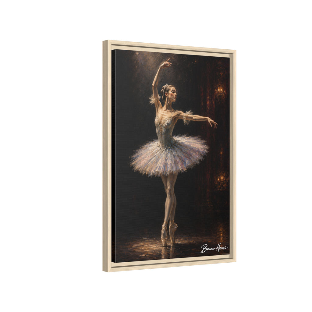 Framed Ballet Dancer Canvas Print — Elegant Ballerina Wall Art