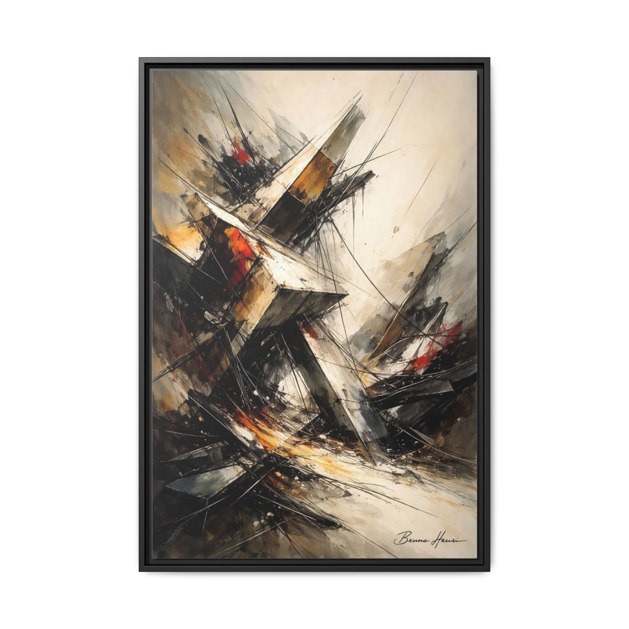 Abstract Shipwreck Matte Canvas Framed Wall Art