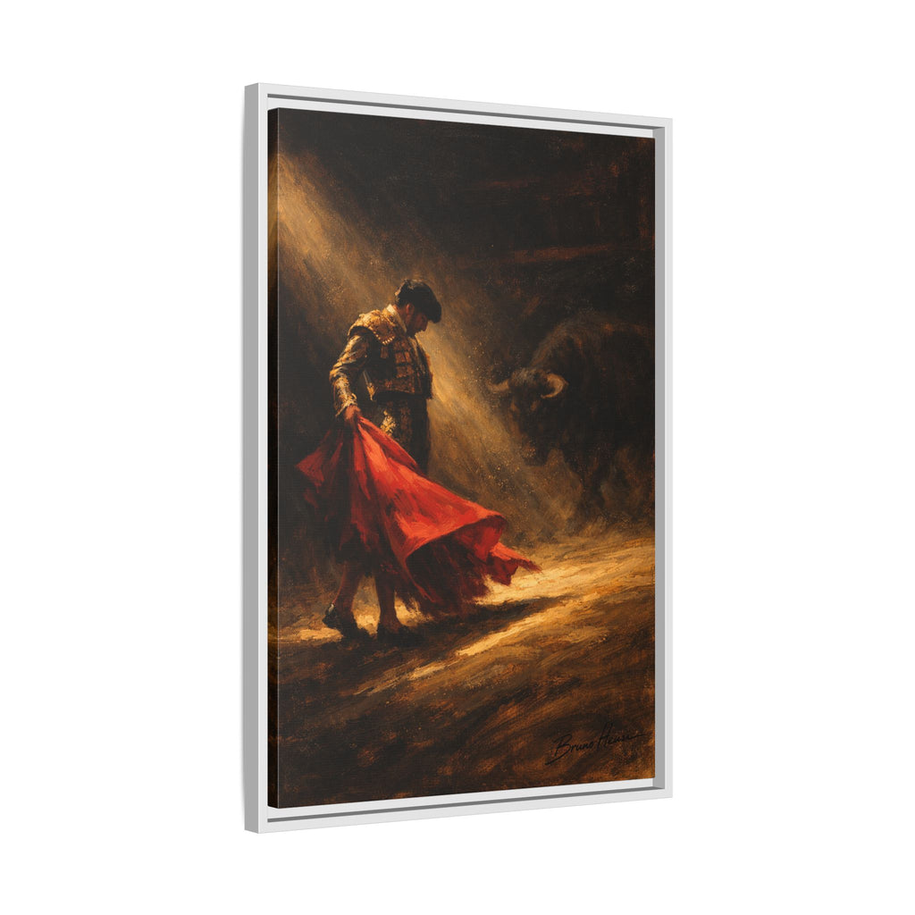 Matador Canvas Wall Art – Classic Spanish Bullfighting Scene Framed Print