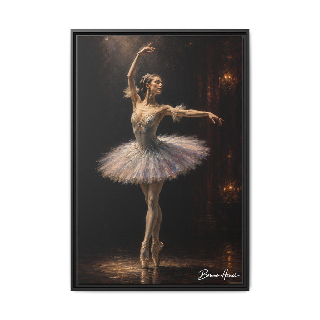 Framed Ballet Dancer Canvas Print — Elegant Ballerina Wall Art