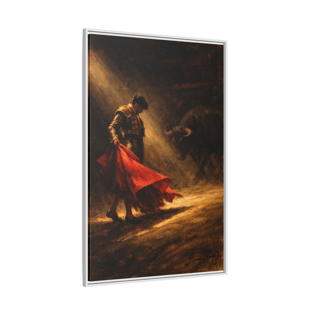 Matador Canvas Wall Art – Classic Spanish Bullfighting Scene Framed Print