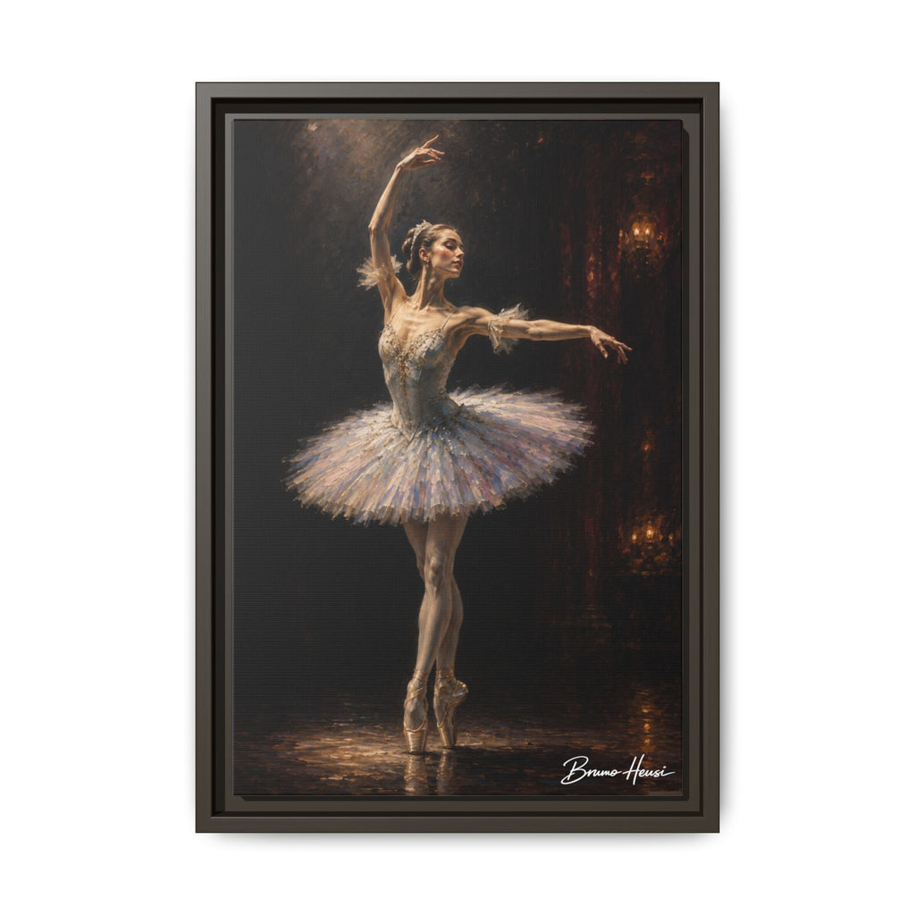 Framed Ballet Dancer Canvas Print — Elegant Ballerina Wall Art