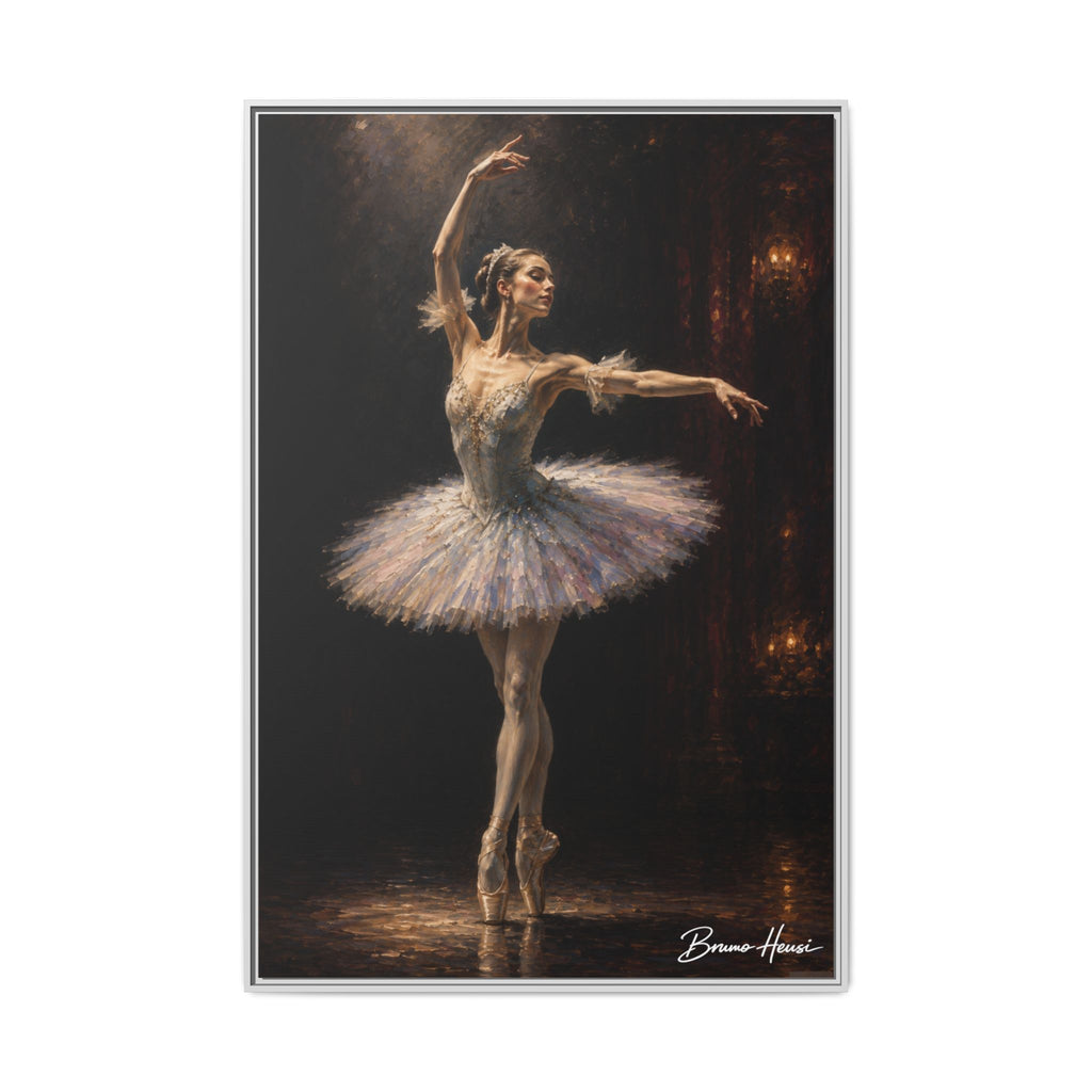 Framed Ballet Dancer Canvas Print — Elegant Ballerina Wall Art