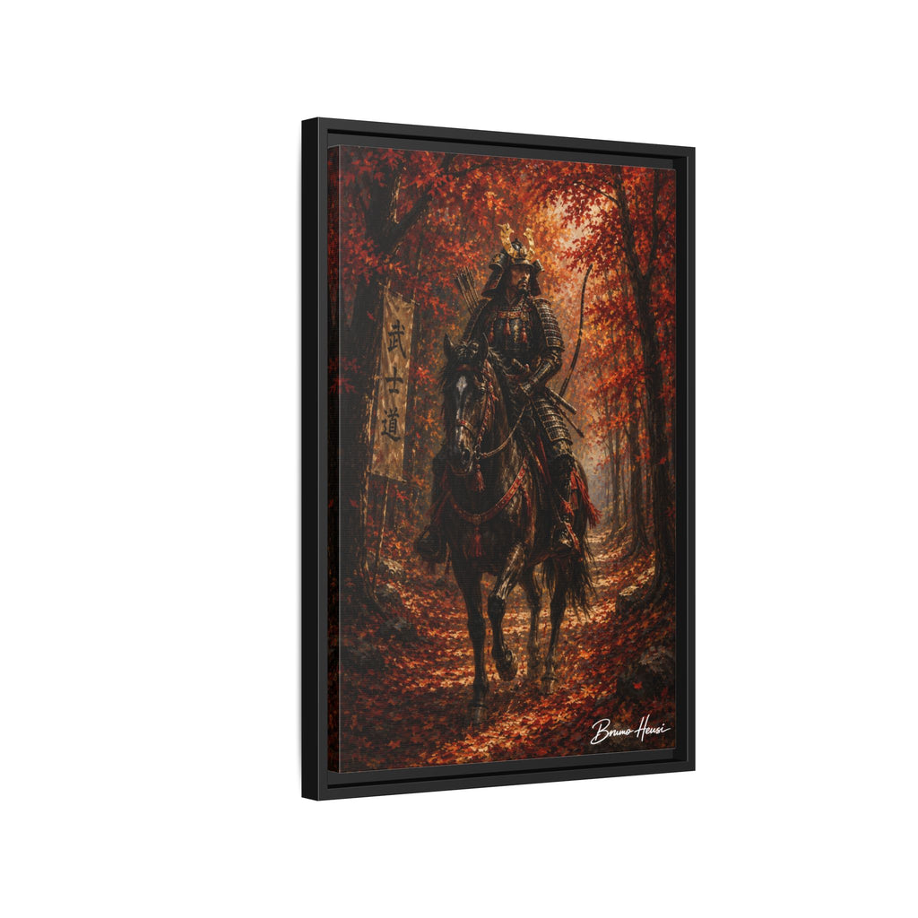 Samurai Warrior Canvas Print — Framed Matte Autumn Wall Art