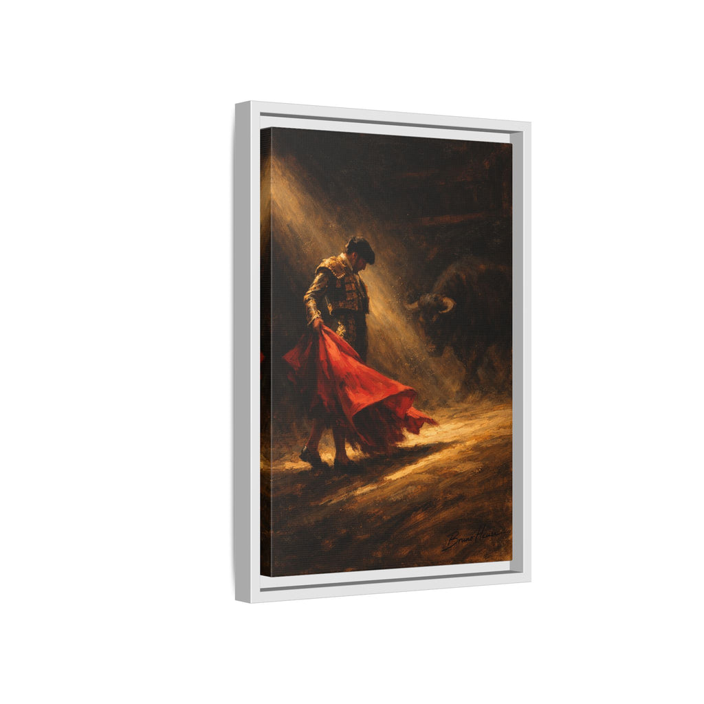 Matador Canvas Wall Art – Classic Spanish Bullfighting Scene Framed Print