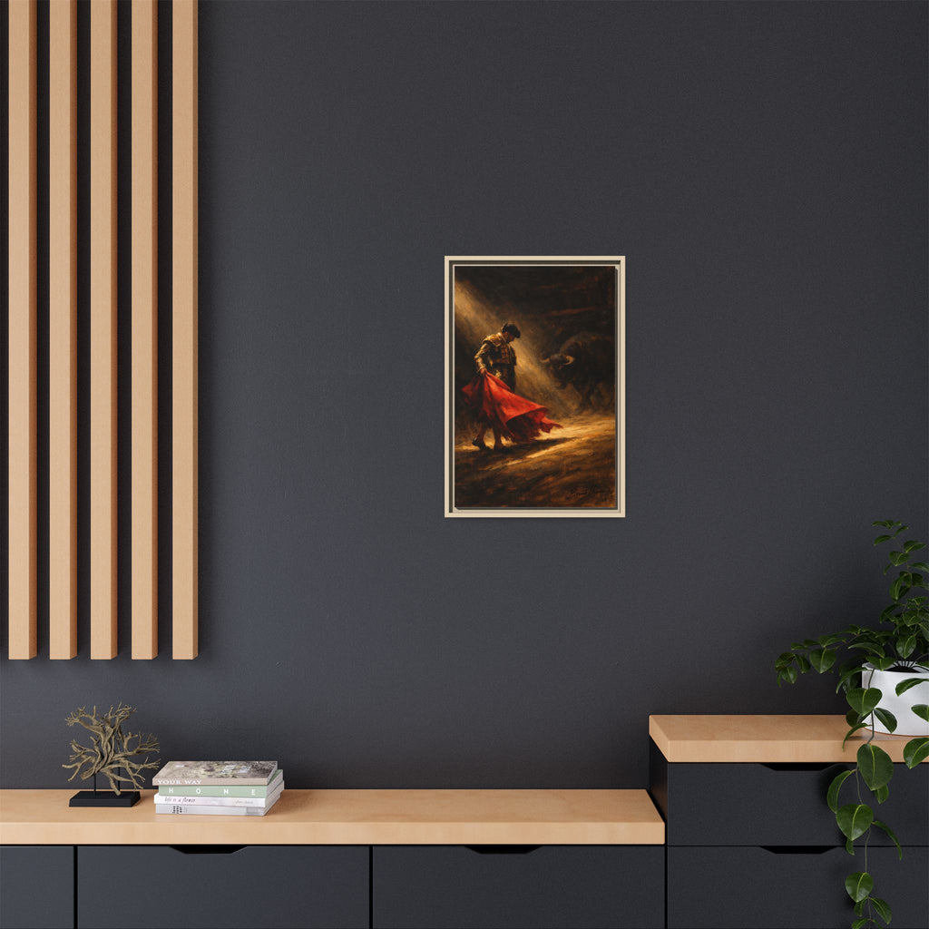 Matador Canvas Wall Art – Classic Spanish Bullfighting Scene Framed Print