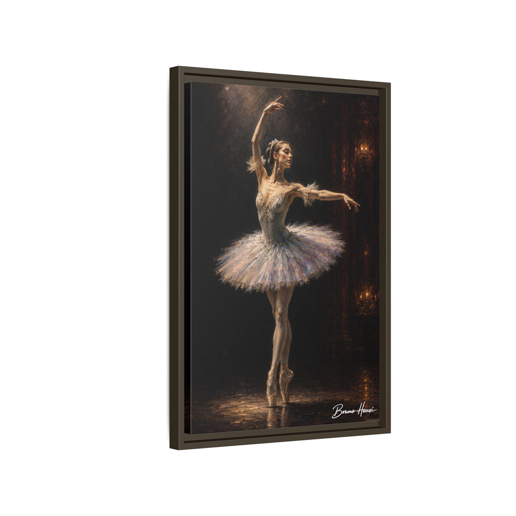 Framed Ballet Dancer Canvas Print — Elegant Ballerina Wall Art