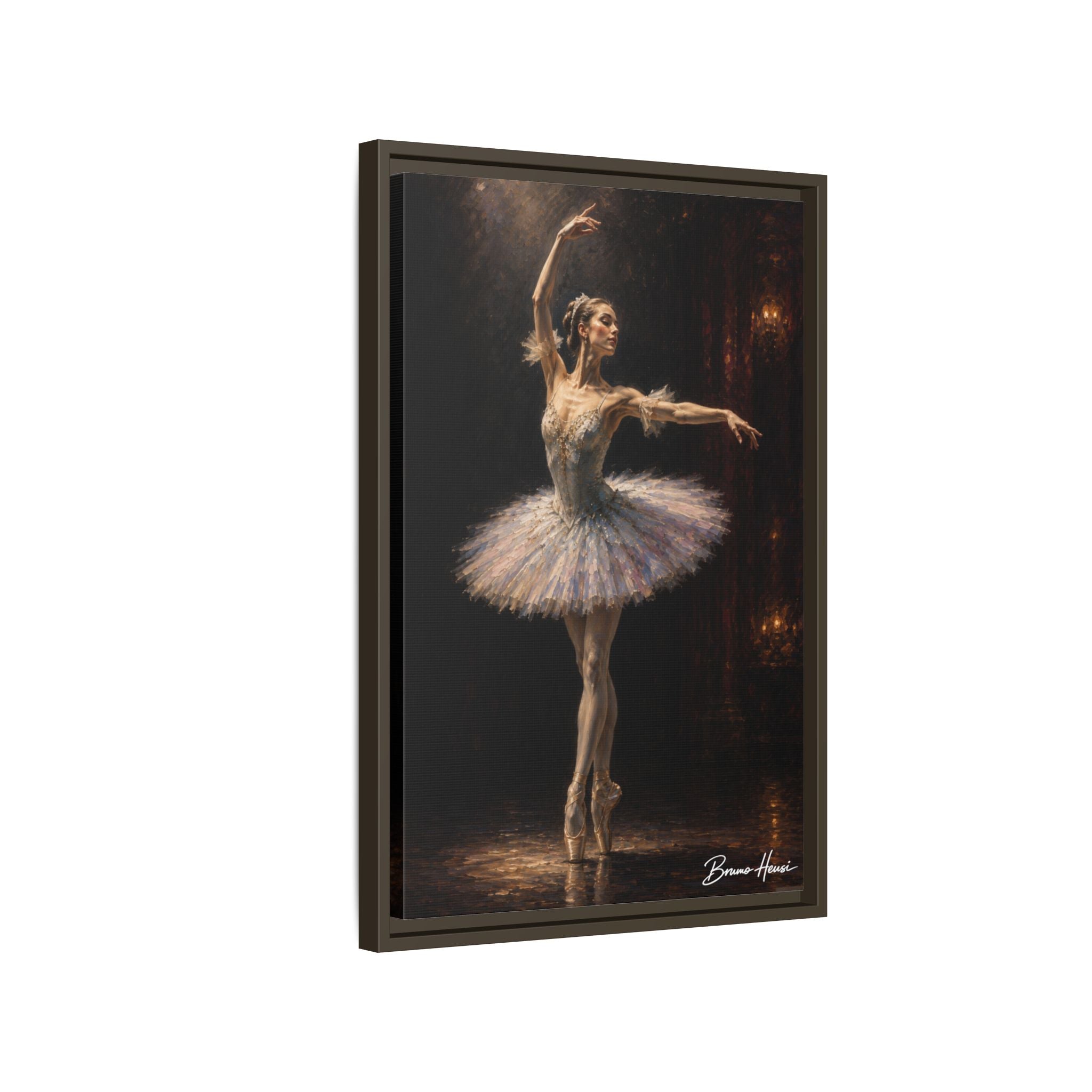 Framed Ballet Dancer Canvas Print — Elegant Ballerina Wall Art