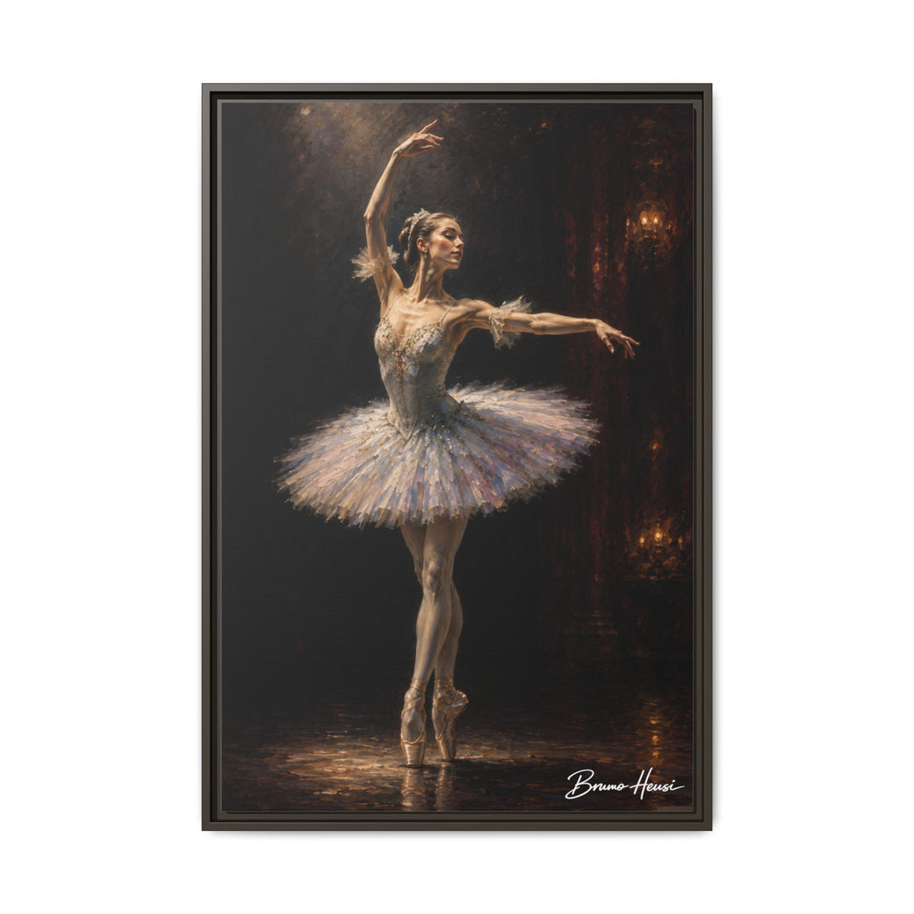 Framed Ballet Dancer Canvas Print — Elegant Ballerina Wall Art