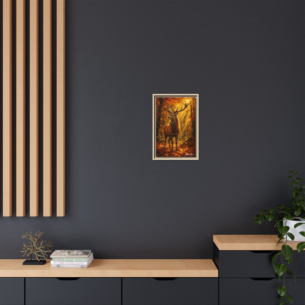 Majestic Stag Framed Canvas Wall Art — Autumn Forest Matte Print