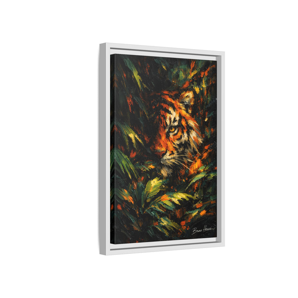 Framed Matte Canvas - Vibrant Tiger Jungle Print