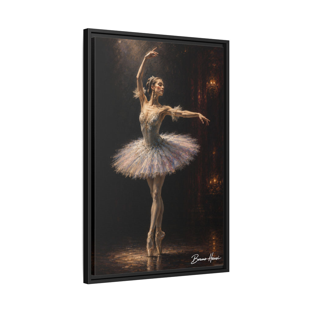 Framed Ballet Dancer Canvas Print — Elegant Ballerina Wall Art