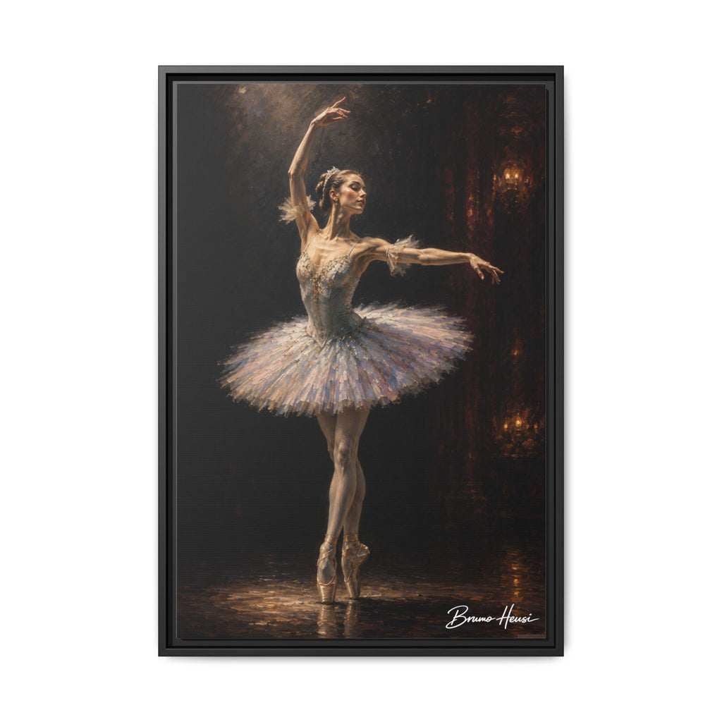 Framed Ballet Dancer Canvas Print — Elegant Ballerina Wall Art