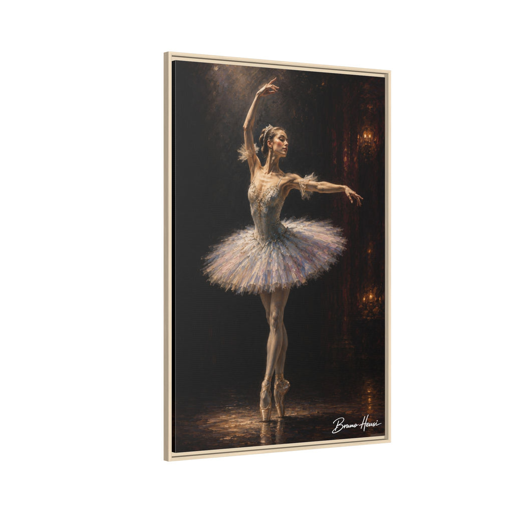 Framed Ballet Dancer Canvas Print — Elegant Ballerina Wall Art