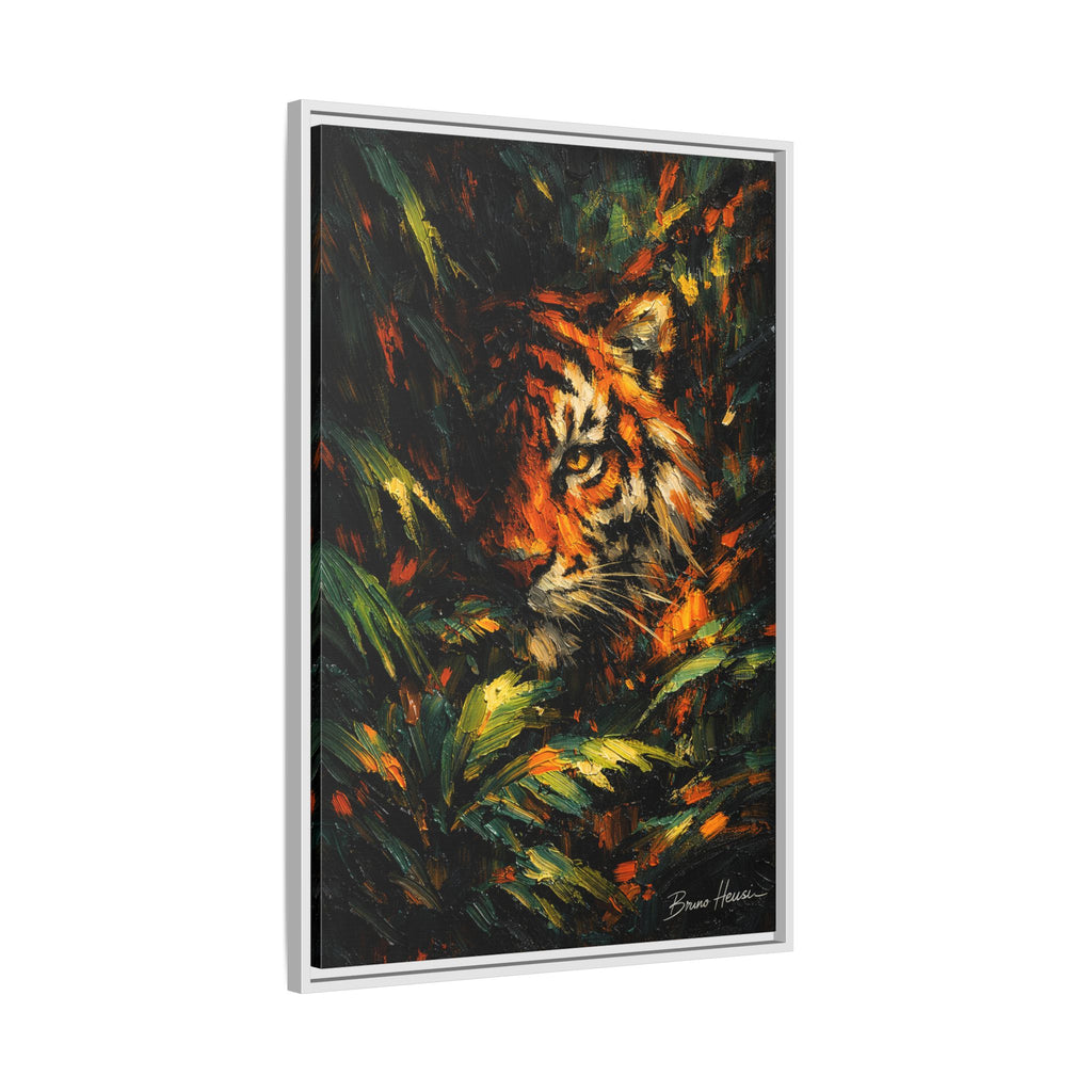Framed Matte Canvas - Vibrant Tiger Jungle Print