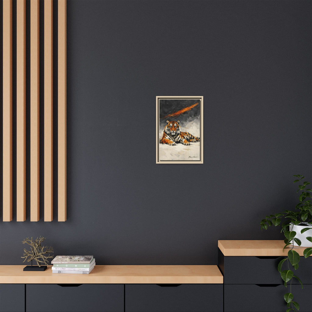 Framed Tiger Canvas Wall Art — Majestic Orange & Gray Matte Print