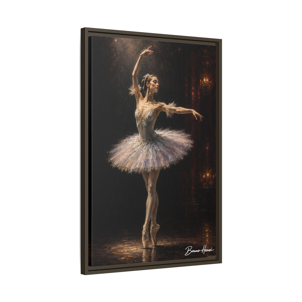 Framed Ballet Dancer Canvas Print — Elegant Ballerina Wall Art