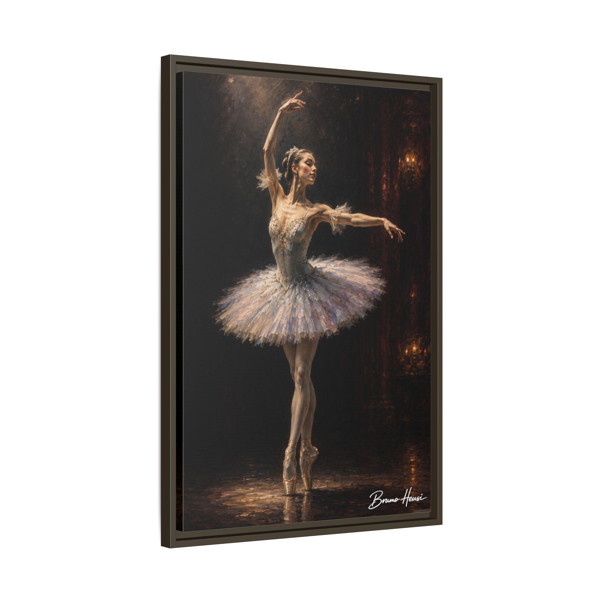 Framed Ballet Dancer Canvas Print — Elegant Ballerina Wall Art