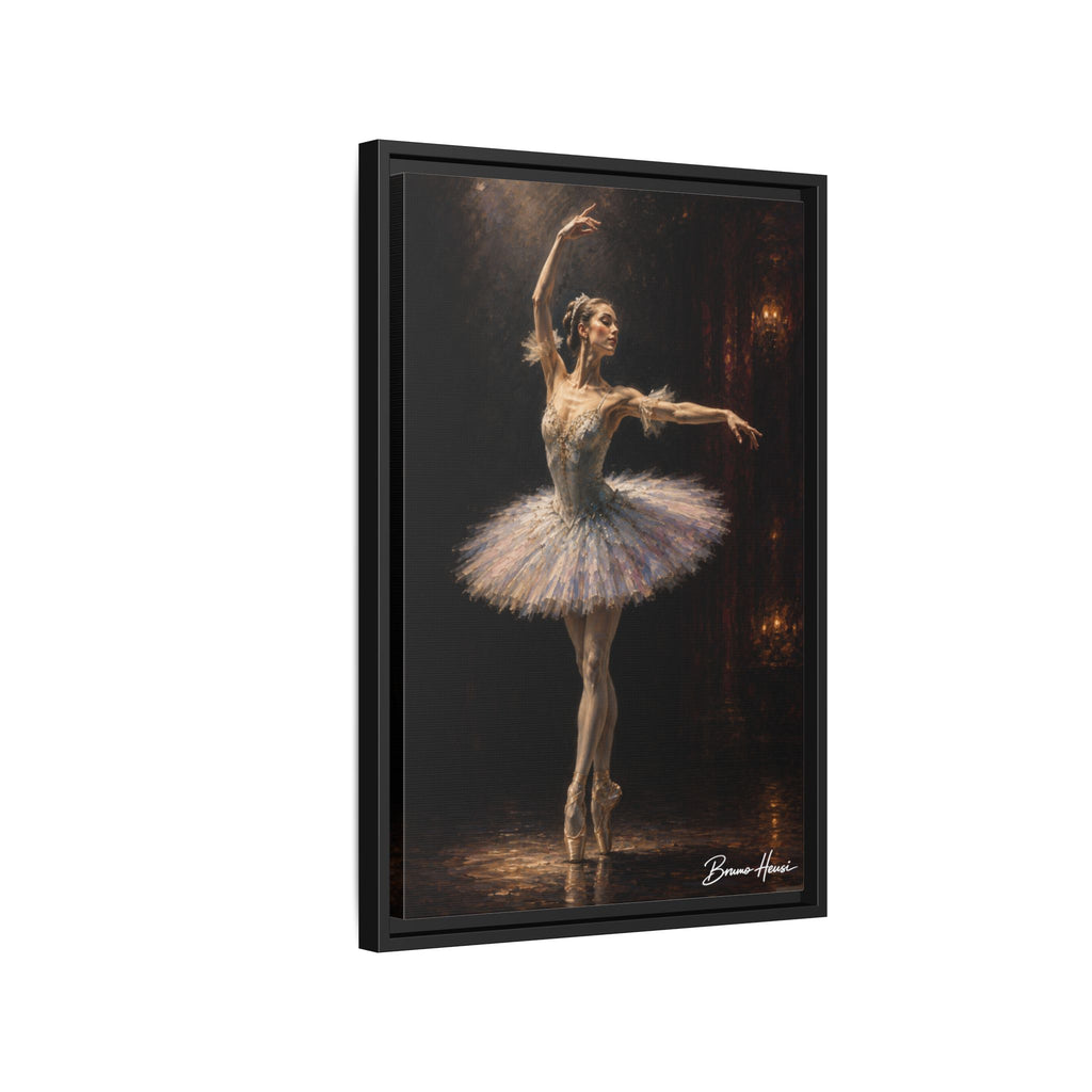 Framed Ballet Dancer Canvas Print — Elegant Ballerina Wall Art