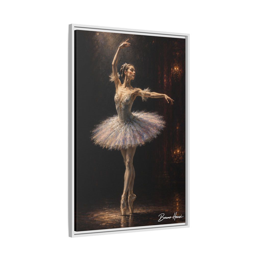 Framed Ballet Dancer Canvas Print — Elegant Ballerina Wall Art