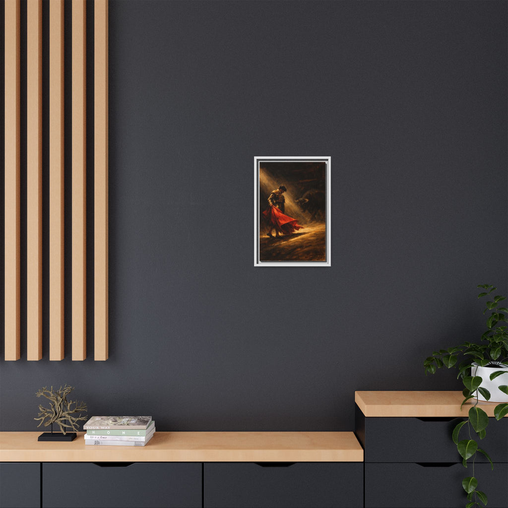 Matador Canvas Wall Art – Classic Spanish Bullfighting Scene Framed Print