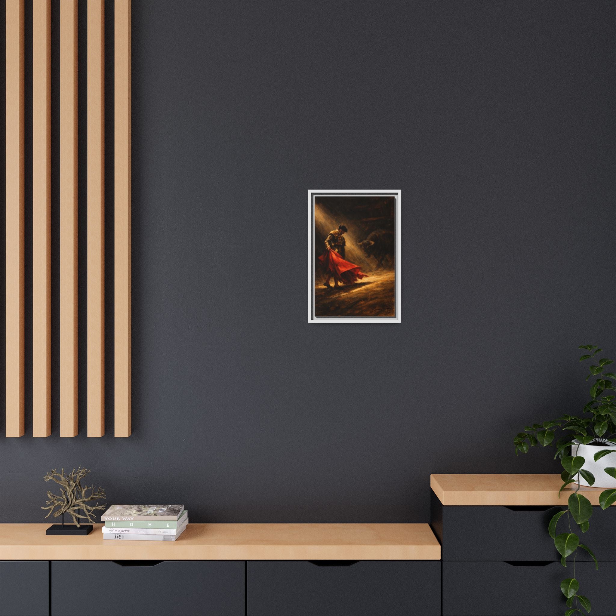 Matador Canvas Wall Art – Classic Spanish Bullfighting Scene Framed Print