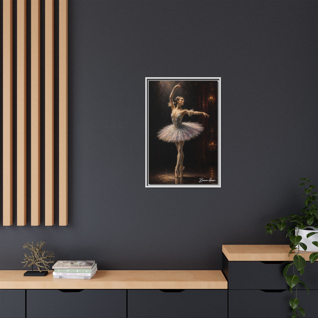 Framed Ballet Dancer Canvas Print — Elegant Ballerina Wall Art
