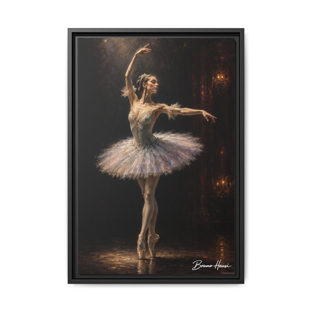 Framed Ballet Dancer Canvas Print — Elegant Ballerina Wall Art