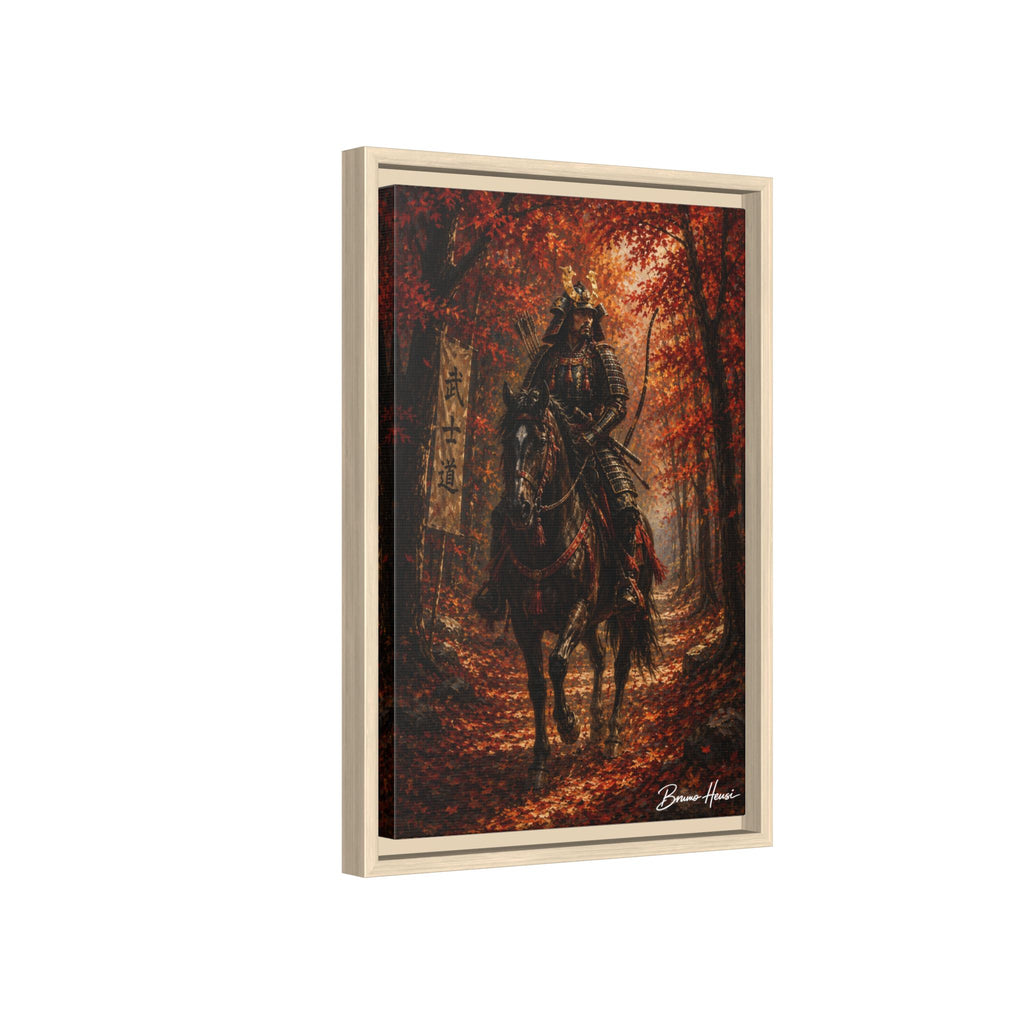 Samurai Warrior Canvas Print — Framed Matte Autumn Wall Art