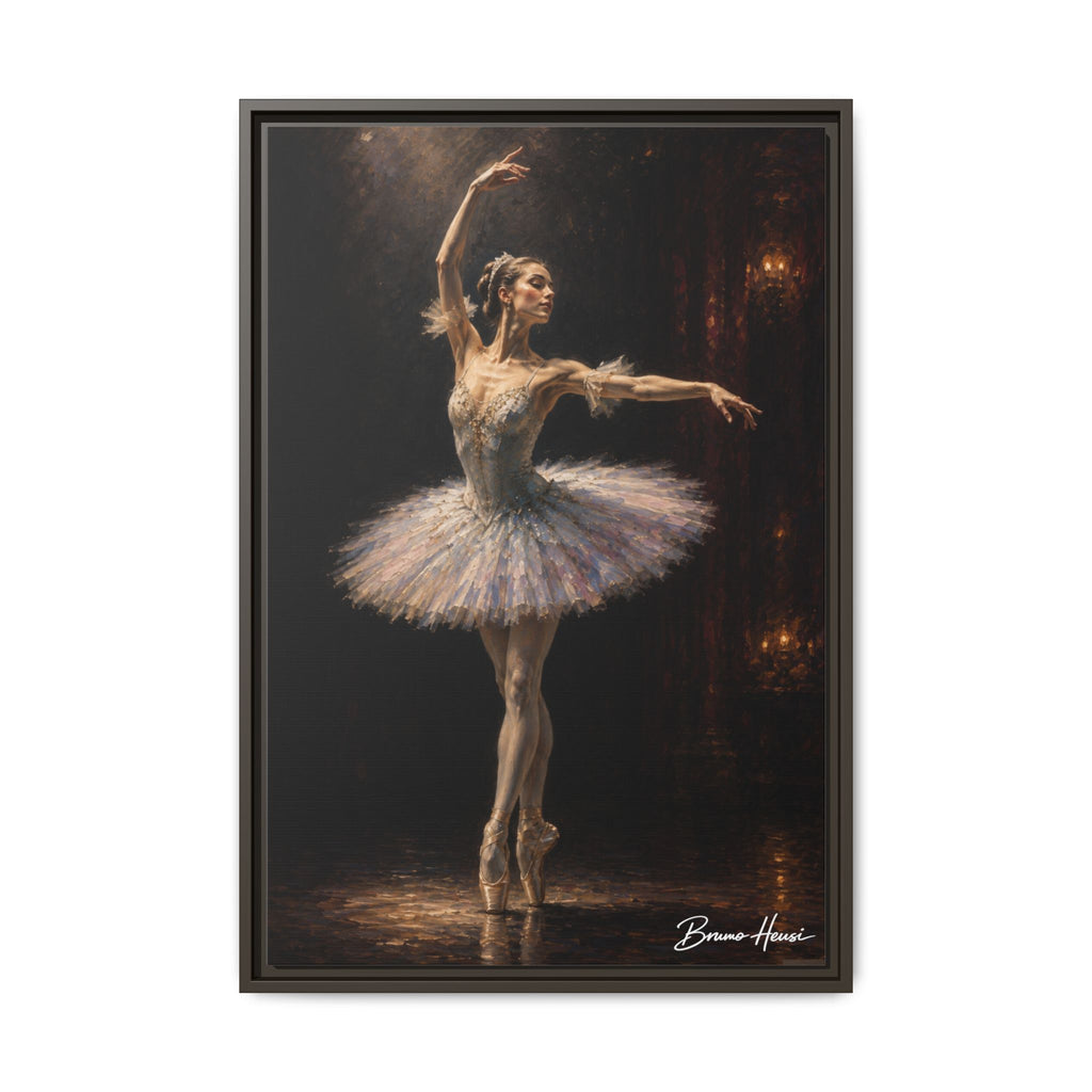 Framed Ballet Dancer Canvas Print — Elegant Ballerina Wall Art