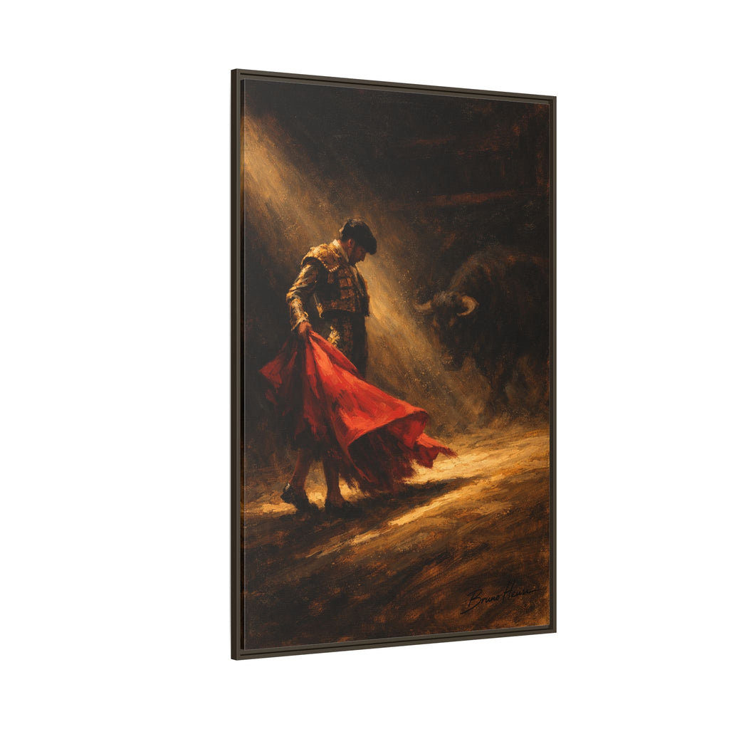 Matador Canvas Wall Art – Classic Spanish Bullfighting Scene Framed Print