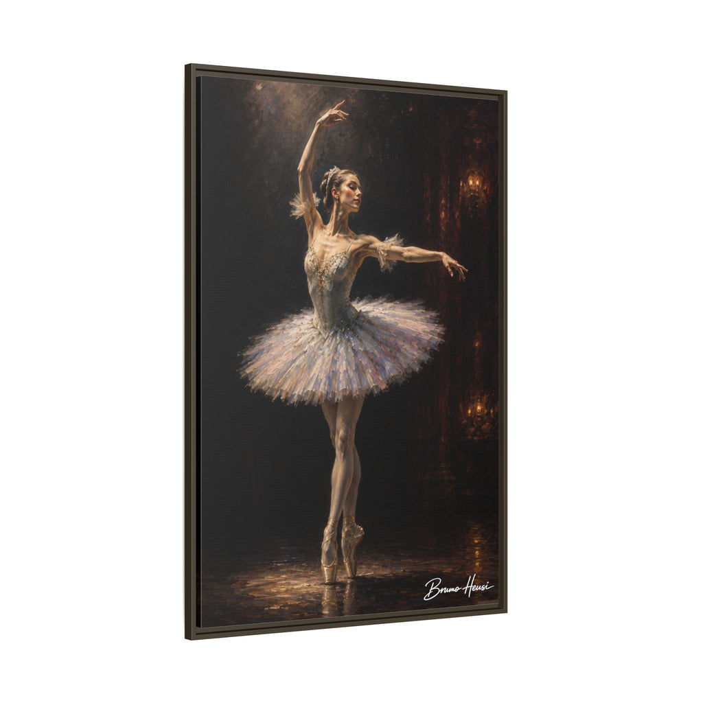 Framed Ballet Dancer Canvas Print — Elegant Ballerina Wall Art