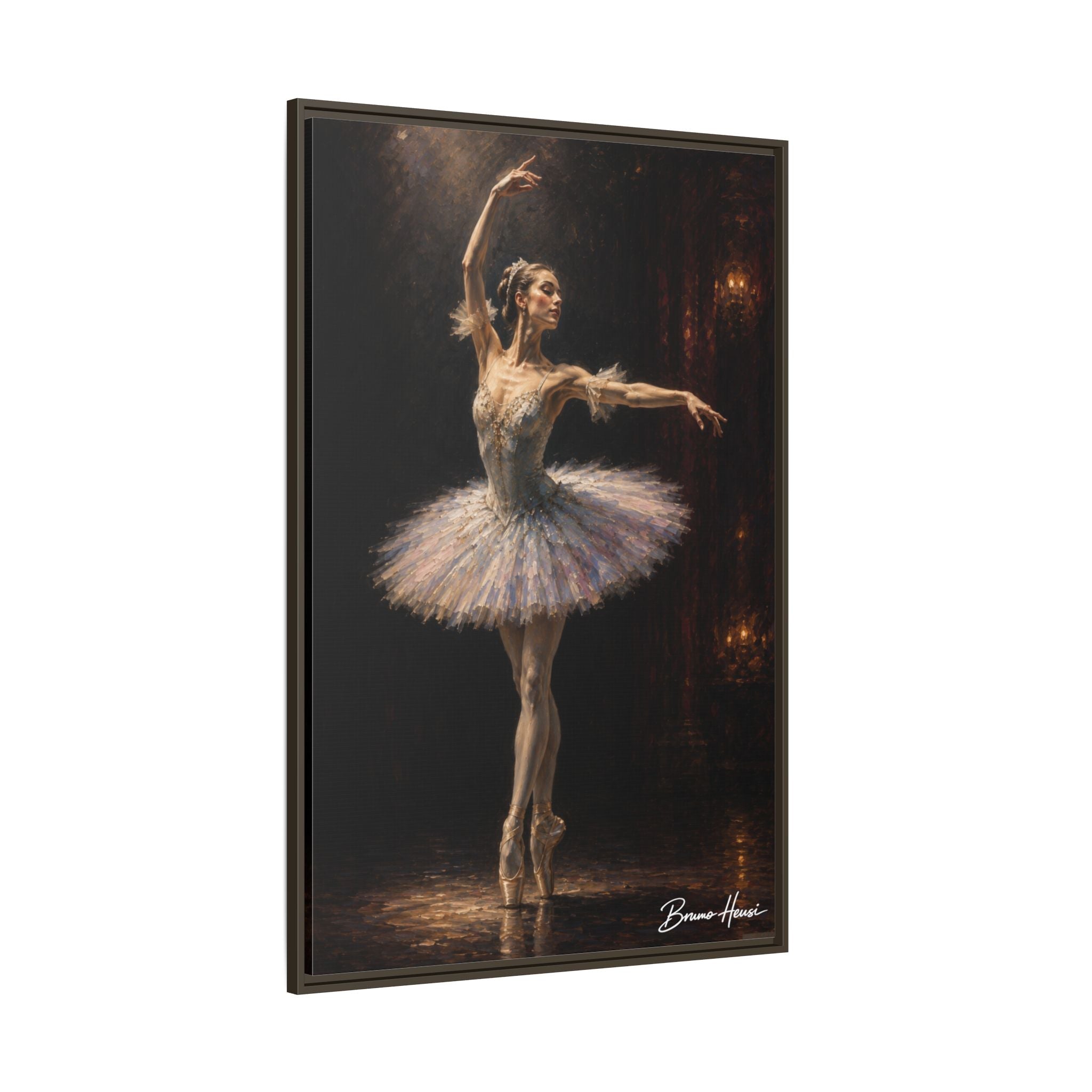 Framed Ballet Dancer Canvas Print — Elegant Ballerina Wall Art