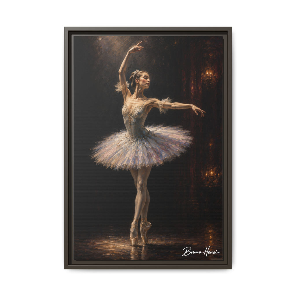 Framed Ballet Dancer Canvas Print — Elegant Ballerina Wall Art