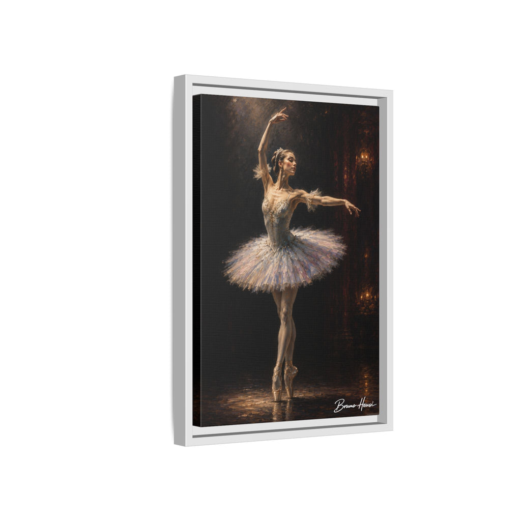 Framed Ballet Dancer Canvas Print — Elegant Ballerina Wall Art