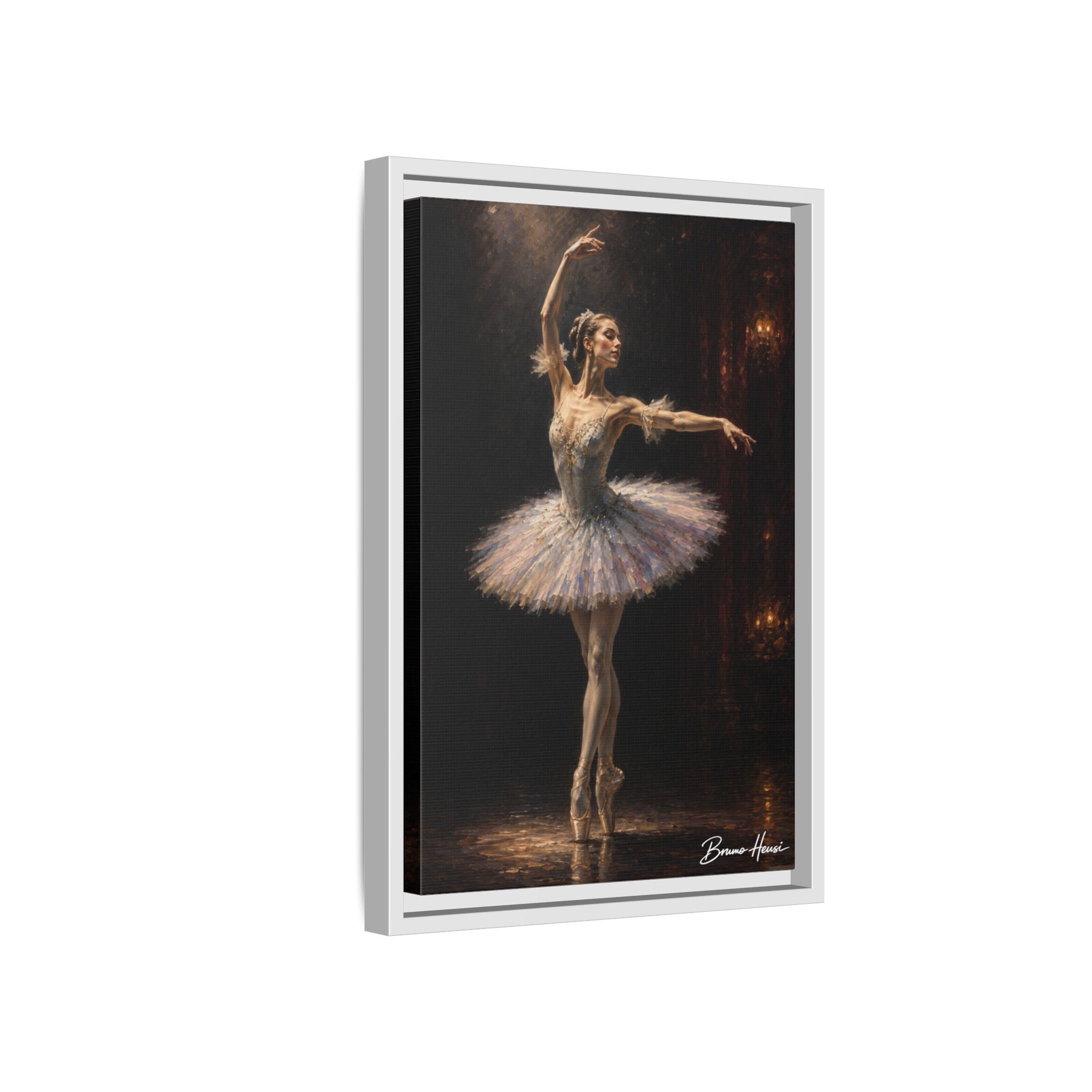 Framed Ballet Dancer Canvas Print — Elegant Ballerina Wall Art