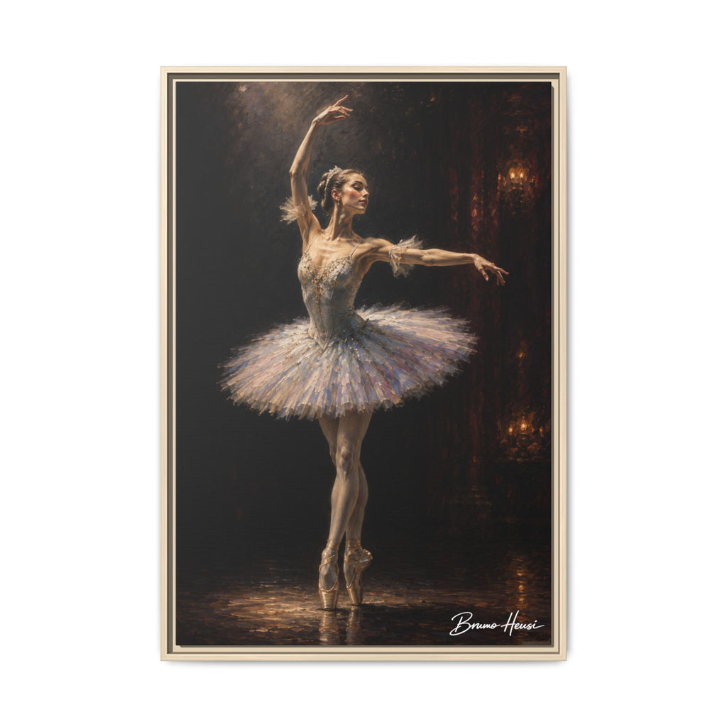 Framed Ballet Dancer Canvas Print — Elegant Ballerina Wall Art