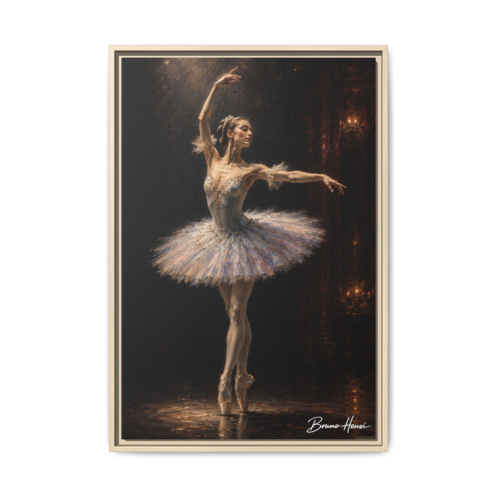 Framed Ballet Dancer Canvas Print — Elegant Ballerina Wall Art