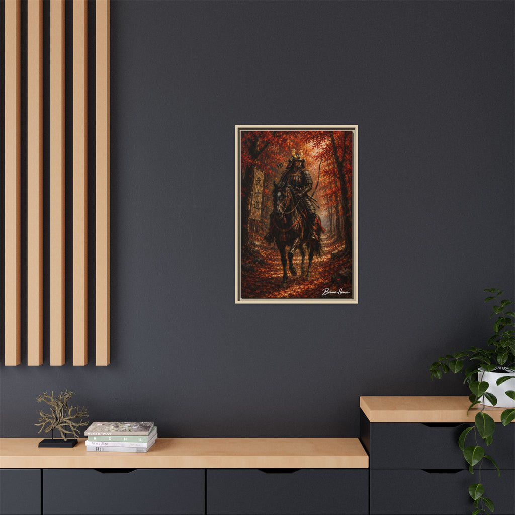 Samurai Warrior Canvas Print — Framed Matte Autumn Wall Art