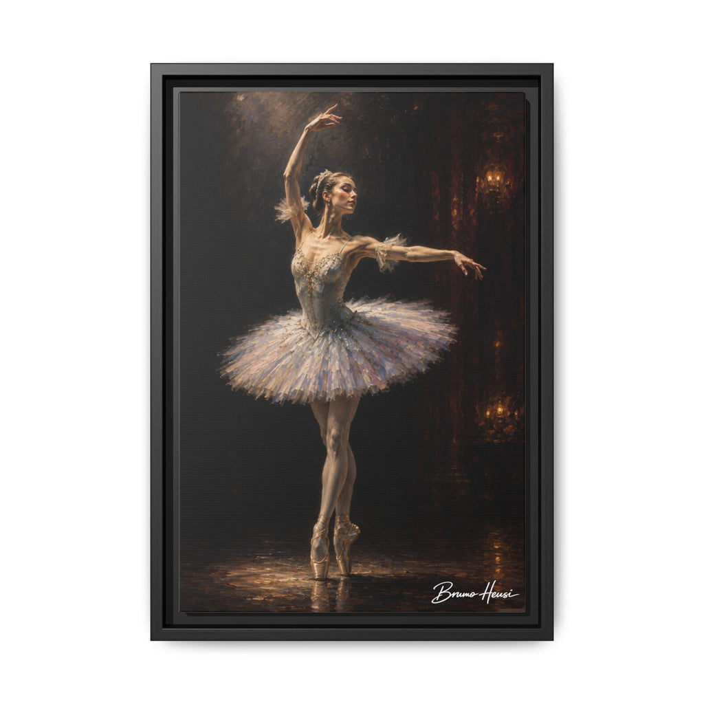Framed Ballet Dancer Canvas Print — Elegant Ballerina Wall Art