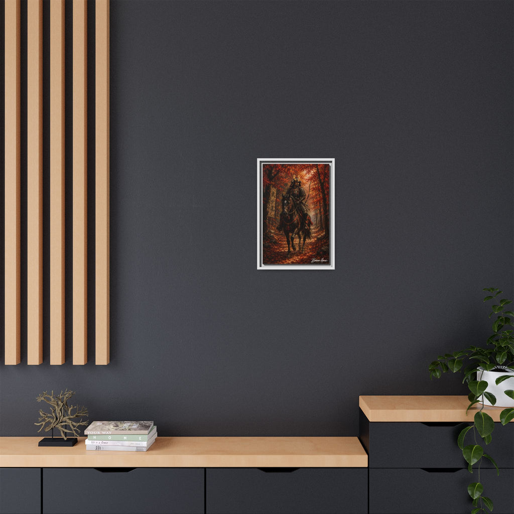 Samurai Warrior Canvas Print — Framed Matte Autumn Wall Art