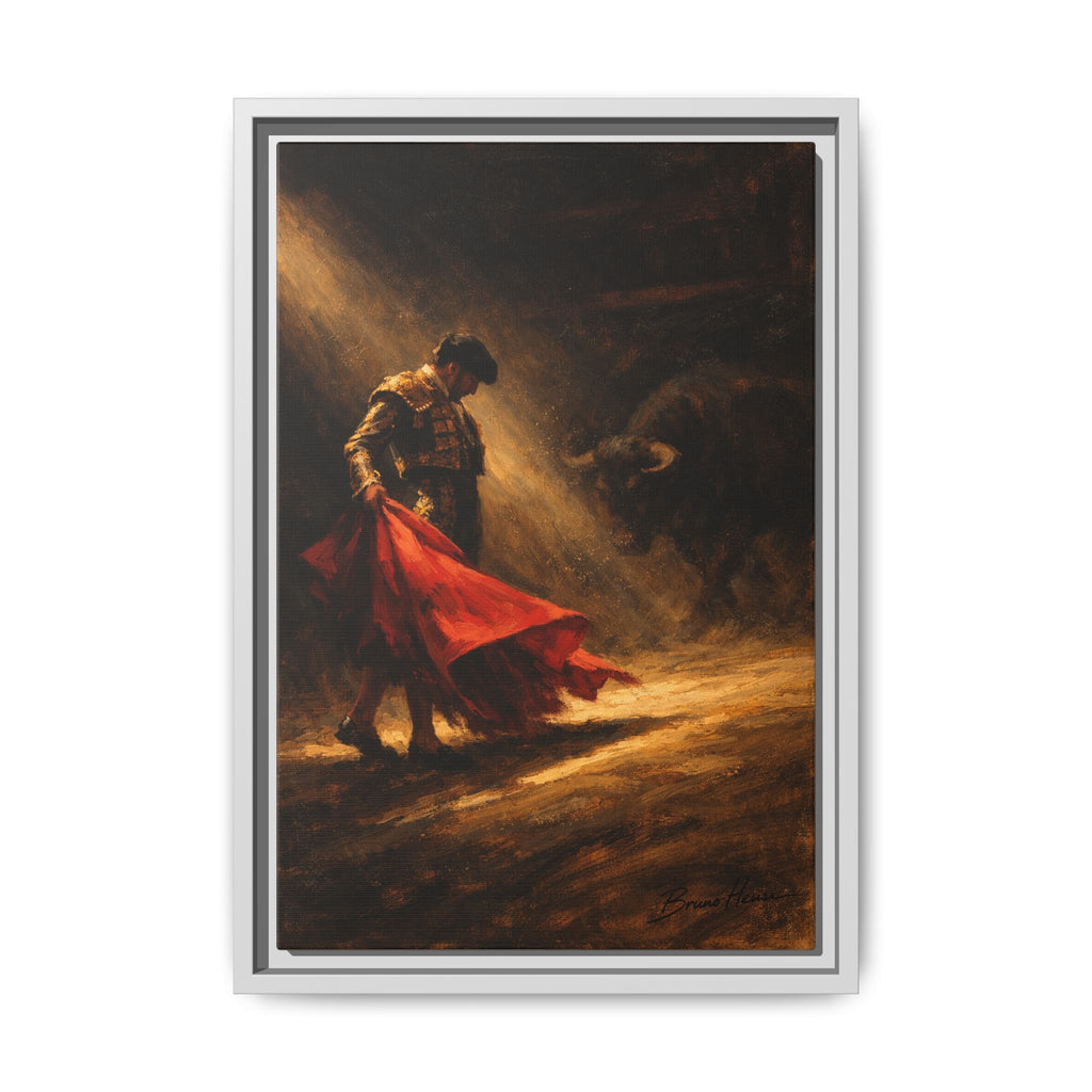 Matador Canvas Wall Art – Classic Spanish Bullfighting Scene Framed Print