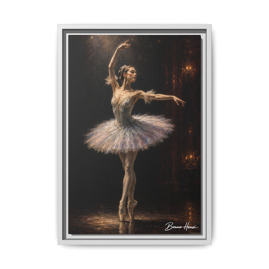 Framed Ballet Dancer Canvas Print — Elegant Ballerina Wall Art