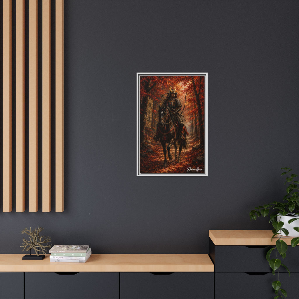 Samurai Warrior Canvas Print — Framed Matte Autumn Wall Art
