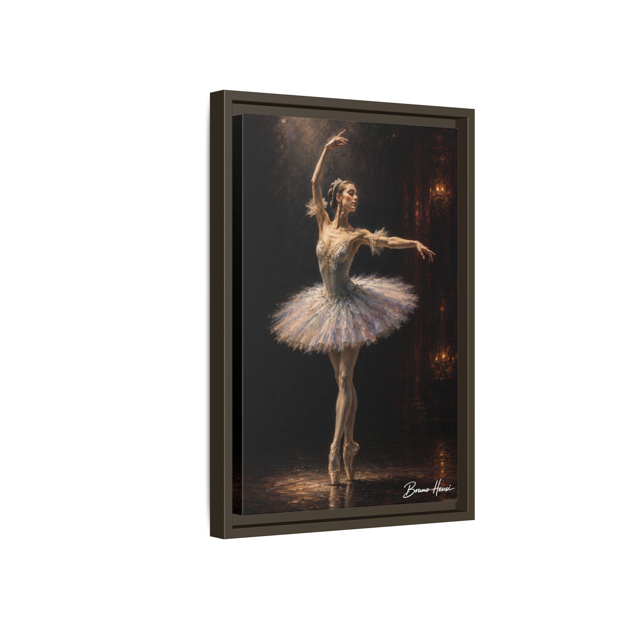 Framed Ballet Dancer Canvas Print — Elegant Ballerina Wall Art