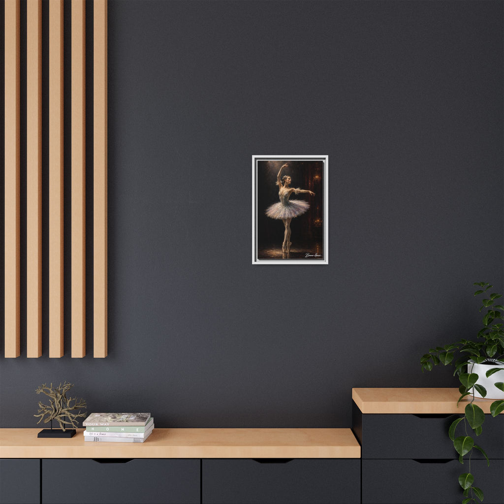 Framed Ballet Dancer Canvas Print — Elegant Ballerina Wall Art