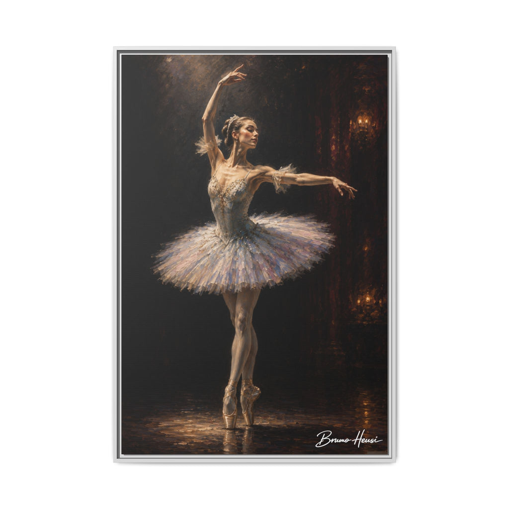 Framed Ballet Dancer Canvas Print — Elegant Ballerina Wall Art