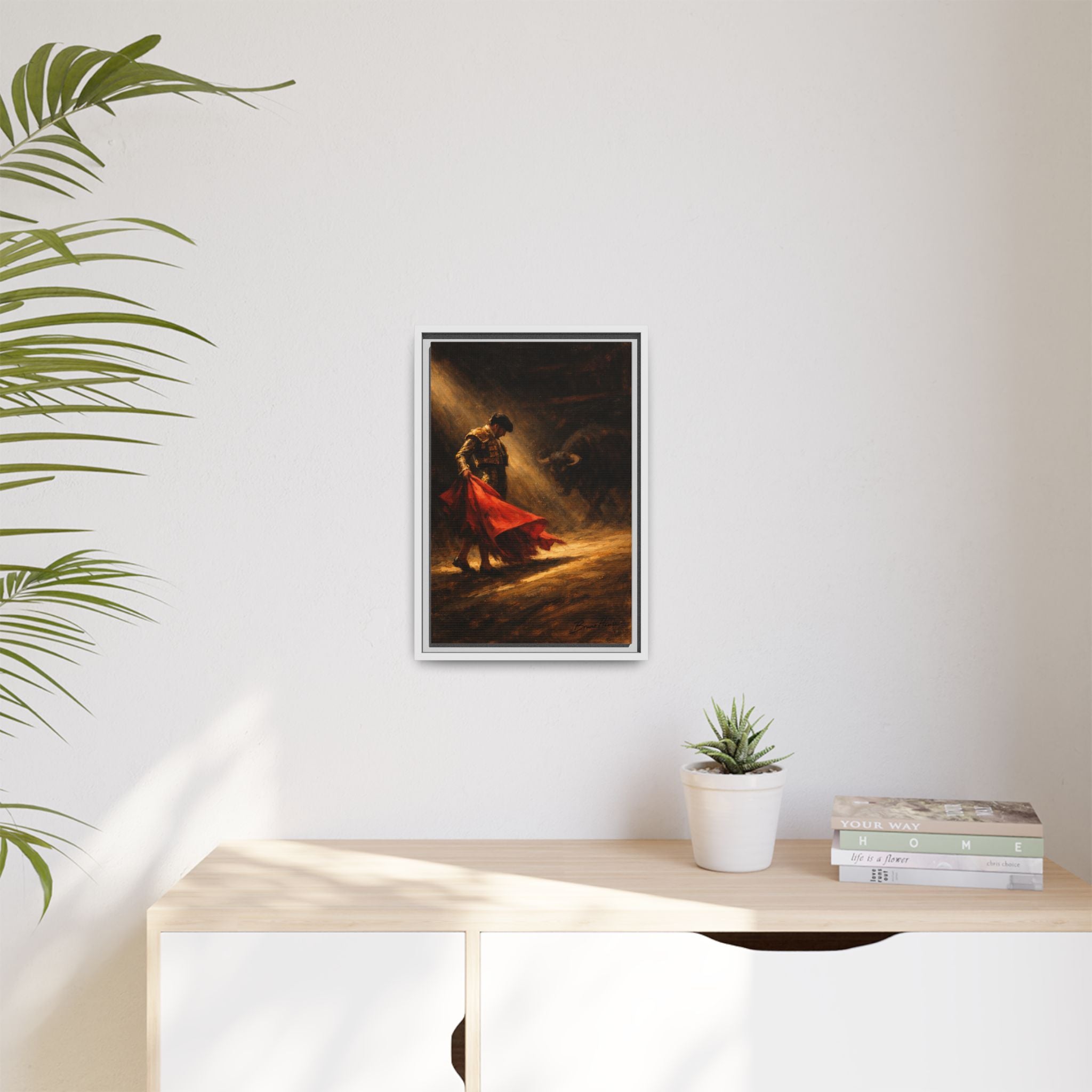 Matador Canvas Wall Art – Classic Spanish Bullfighting Scene Framed Print