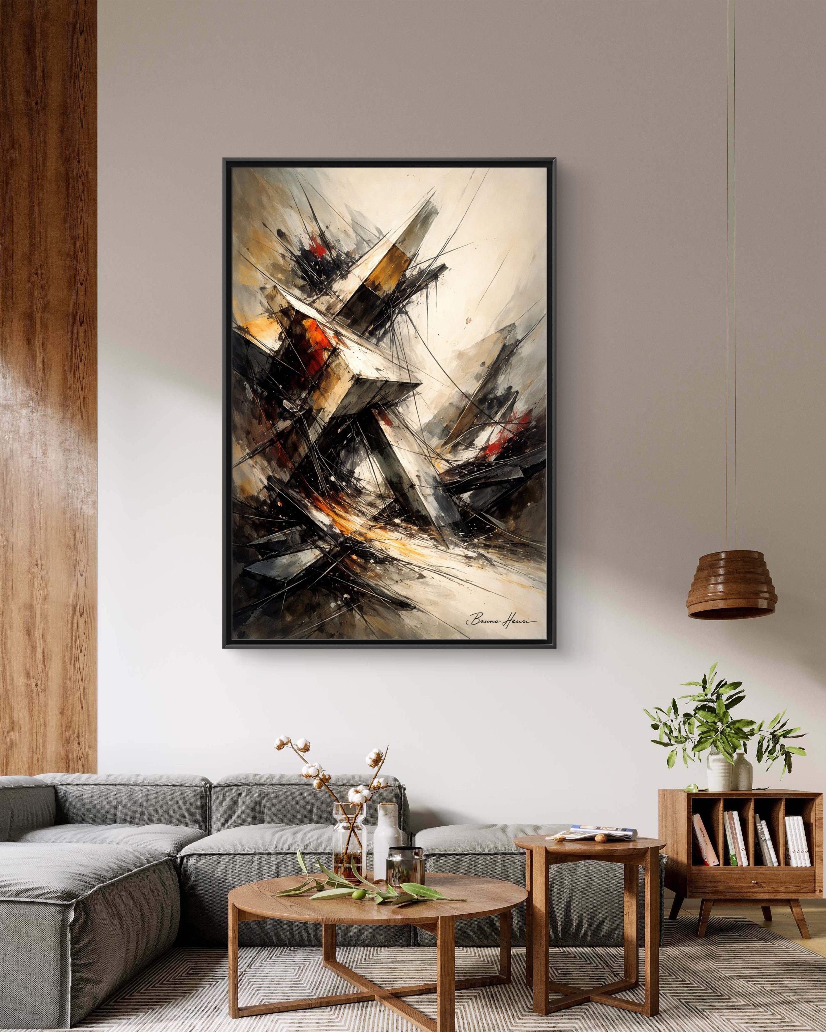 Abstract Shipwreck Matte Canvas Framed Wall Art